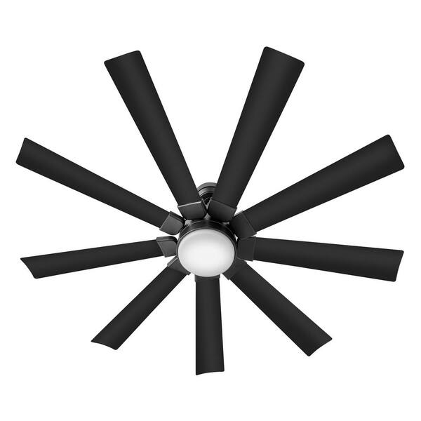 HINKLEY - Turbine 60.0 in. Indoor/Outdoor Integrated LED Matte Black Ceiling Fan with Remote Control