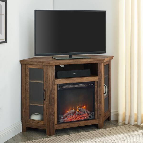 Walker Edison Furniture Company 48 In, Diy Corner Tv Stand With Fireplace Insert