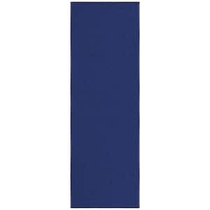 Ottohome Collection Non-Slip Rubberback Modern Solid Design 2x5 Indoor Runner Rug, 1 ft. 8 in. x 4 ft. 11 in., Navy