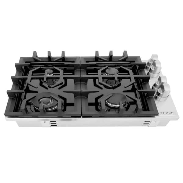 ZLINE Kitchen and Bath 30 in. 4 Burner Top Control Porcelain Gas