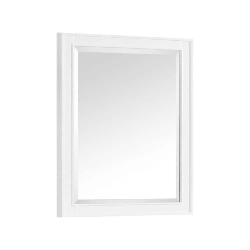 Madison 28" Brown Wood Rectangular Bathroom Vanity Mirror