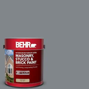 1 gal. #N500-5 Magnetic Gray color Satin Interior/Exterior Masonry, Stucco and Brick Paint