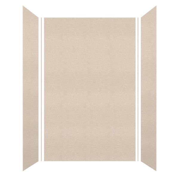 Transolid Saramar 60 in. W x 96 in. H x 36 in. D 3-Piece Glue to Wall Alcove Shower Wall Kit in Cashew Velvet