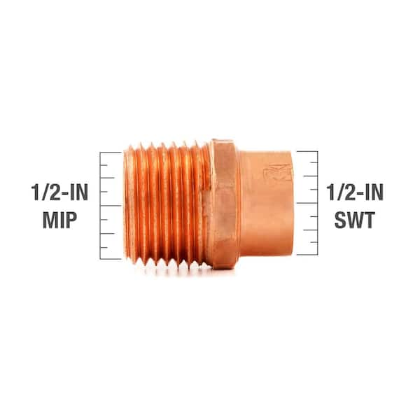 Everbilt 1/2 in. Copper Pressure Cup X MPT Adapter Fitting Pro