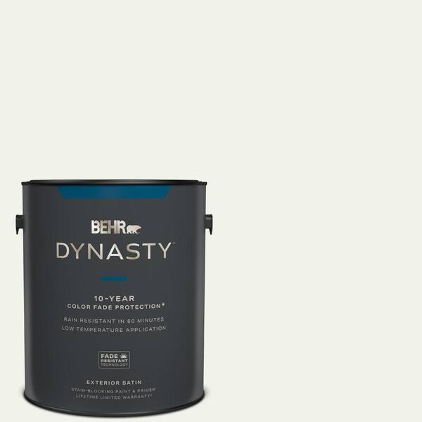 BEHR DYNASTY 1 gal. #BWC-05 Quiet Whisper Satin Enamel Exterior Stain-Blocking Paint & Primer