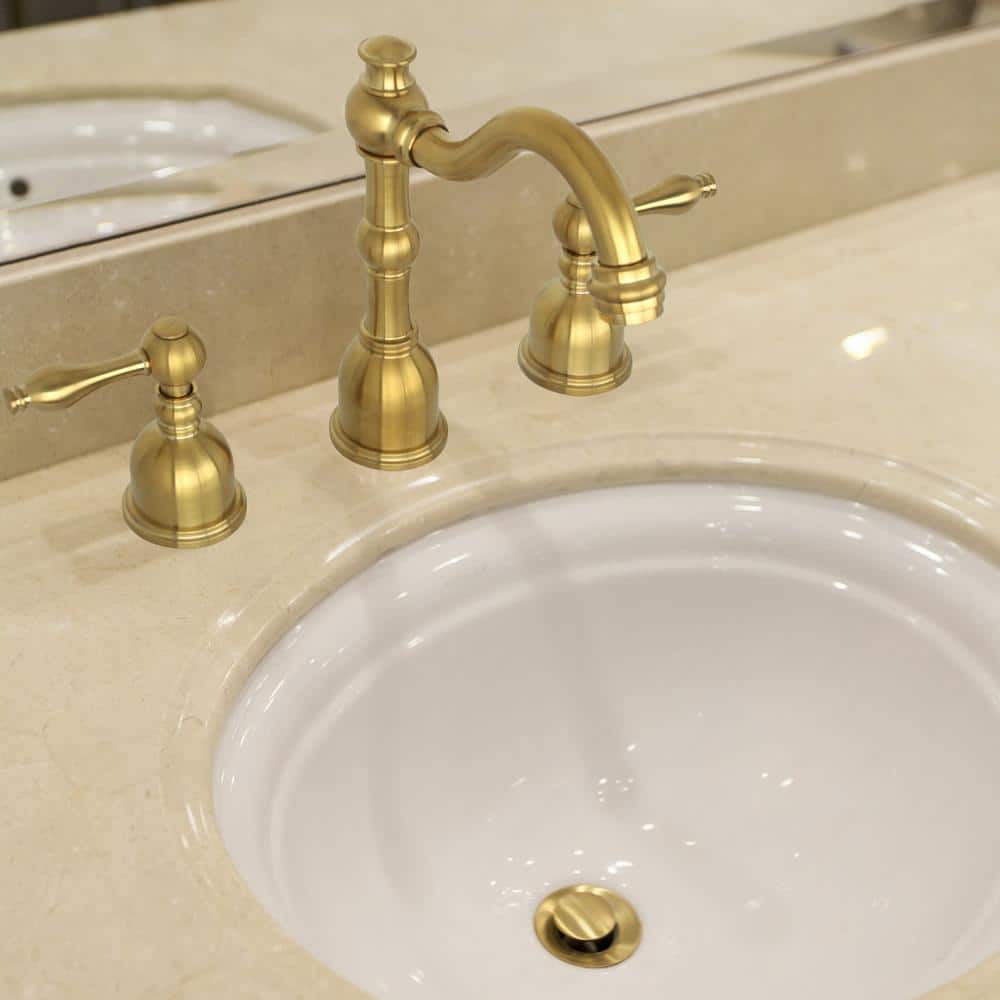 Brushed Gold Brass Widespread Two-Handle Bathroom Faucet