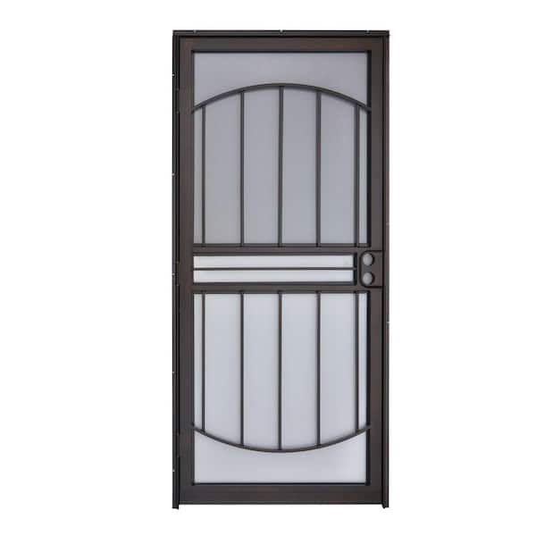 Grisham 32 in. x 80 in. 555 Series Tuscany Copper Vein Steel Prehung Security Door