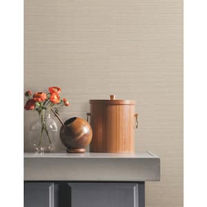 Natural Sisal Warm Grey Peel and Stick Grasscloth Wallpaper