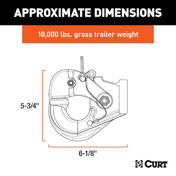 CURT 10,000 lbs. Pintle Hook Trailer Hitch (Fits 2-1/2 in. or 3 in