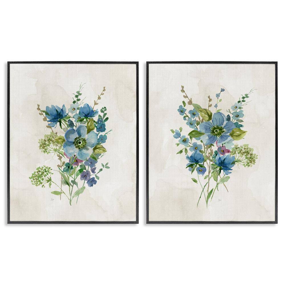 Delicate Blossom Bundles by Nan 2-Pieces Black Framed Nature Giclee Art Print 20 in. x 16 in. price history on PriceWatchPro