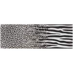 Kaa Leopard Black and White 24 in. x 24 in. Matte Porcelain Floor and Wall Tile (3 Pieces/11.62 sq. ft./Case)