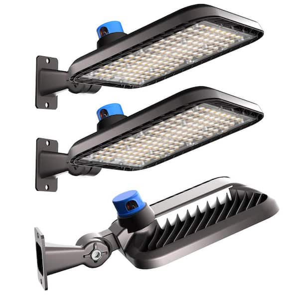 48000 Lumens Dusk to Dawn 320W LED Parking Lot Area Light, 1200-Watt Equivalent Arm Mount LED Pole Light 3-Pack