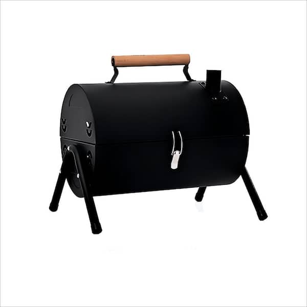 Portable Heavy Duty Extra Thick Steel Tabletop Charcoal Grill in Black