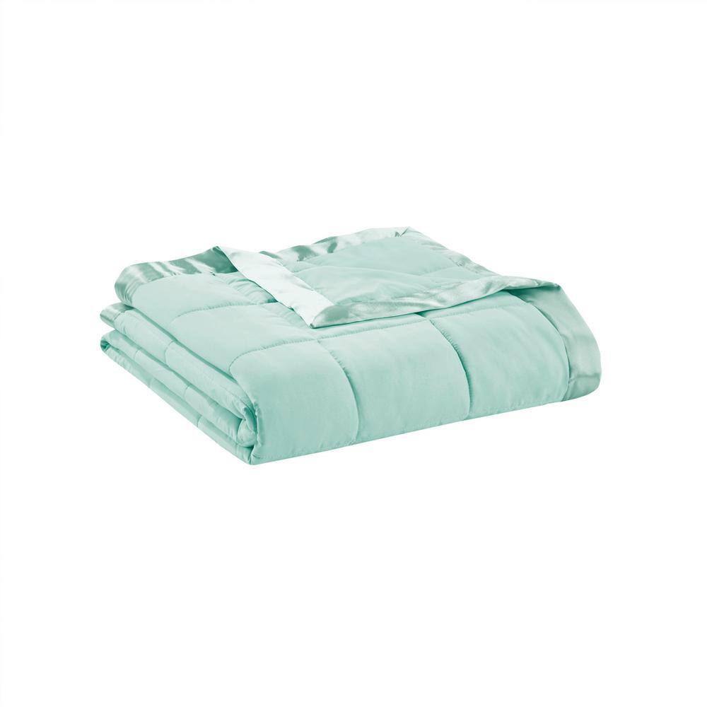 Full Seafoam Down Alternative Blanket with Satin Trim