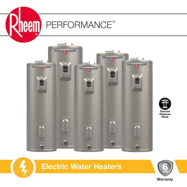 Rheem - Performance 50 Gal. Tall 4500-Watt Double Element Demand Response Ready Electric Water Heater with 6-Year Warranty