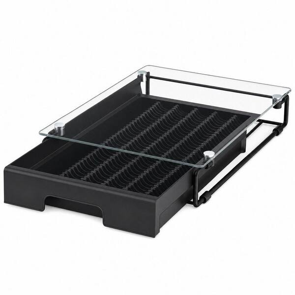 15.6 in. W x 12 in. D x 3.5 in. H Glass Nespresso Pods Holder for Drawer-Type Organizer, Space Saving, Large Capacity