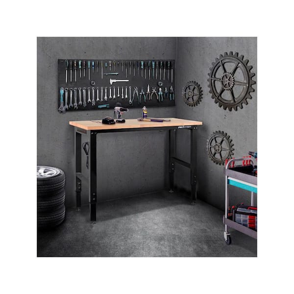 Frontier 48 in. W x 20 in. D Adjustable Height Wood Top Workbench