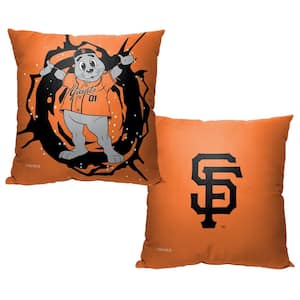 MLB Mascots Sf Giants Printed Polyester Throw Pillow 18 X 18