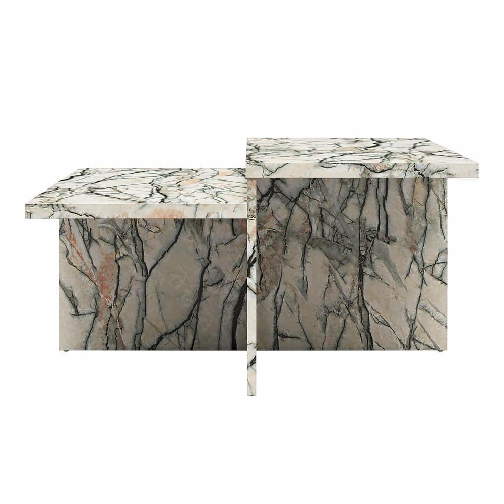 Brielle Faux Onyx Marble Two-Tiered Coffee Table