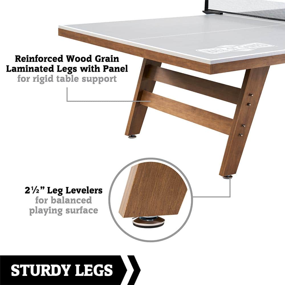 Gray and Brown Regulation Size Indoor Ping Pong Table with Net