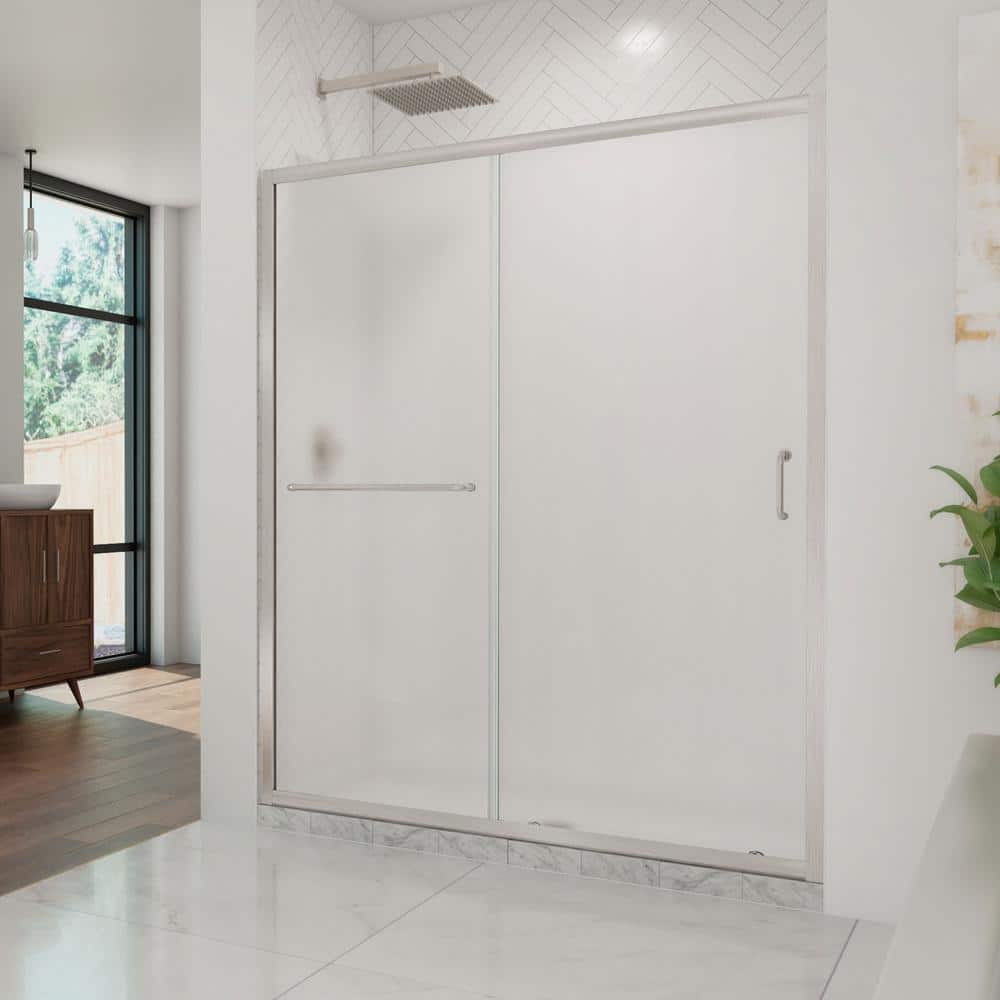 Infinity-Z 60" Distressed Bronze Frameless Sliding Shower Door