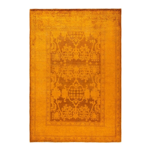 Overdyed Gold 4 ft. x 6 ft. Solid Wool Indoor Area Rug