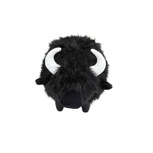 Black Cow Animal Faux Fur Upholstered Wood Storage Ottoman