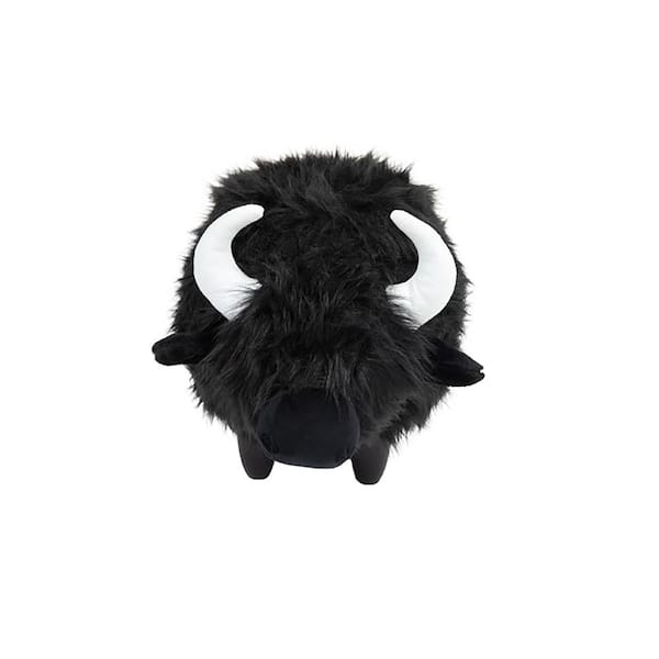 Home 2 Office Black Cow Animal Faux Fur Upholstered Wood Storage Ottoman