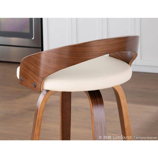 Lumisource Grotto 29 In Walnut And, Lumisource Grotto Counter Stool