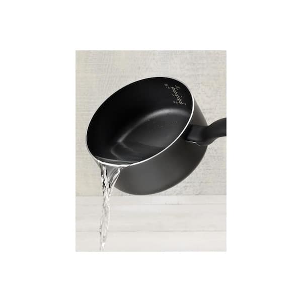 T-fal Initiatives Ceramic Cookware, 2 Piece Fry Pan Set, 8.5 & 10.5 inch,  Black, G917S264 