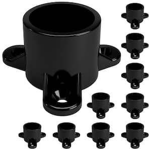 1 in. Furniture Grade PVC Table Screw Cap in Black (10-Pack)