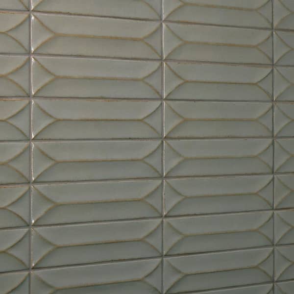Marazzi Terramater Lichen 3-1/2 in. x 15 in. Glossy Porcelain Wavy