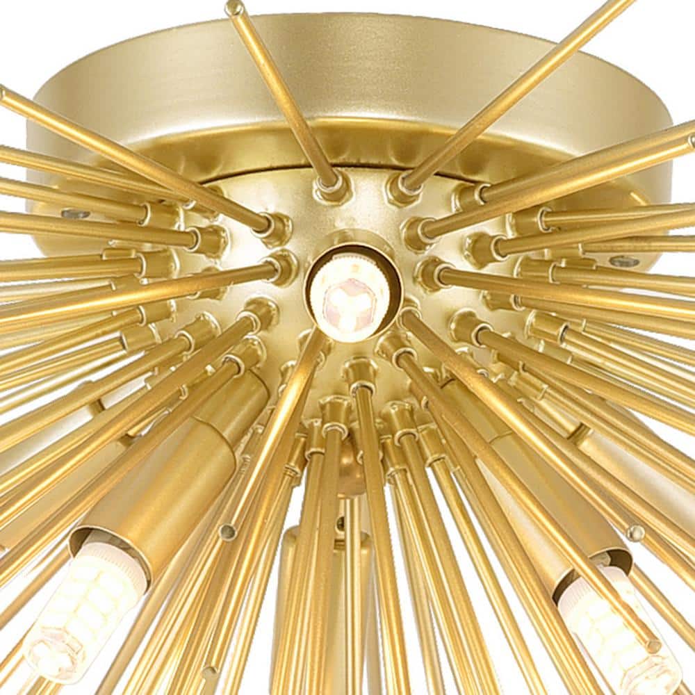 Gold Glass Globe LED Contemporary Flush Mount Light