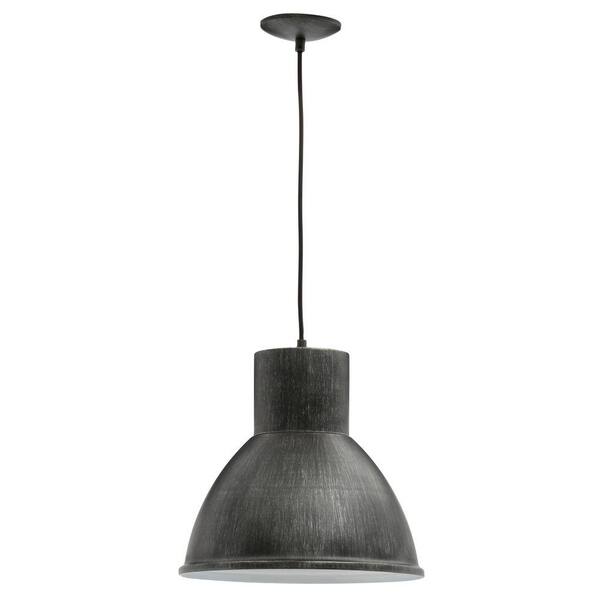 Generation Lighting - Division Street 15 in. W. 1-Light Weathered Gray Hanging Pendant