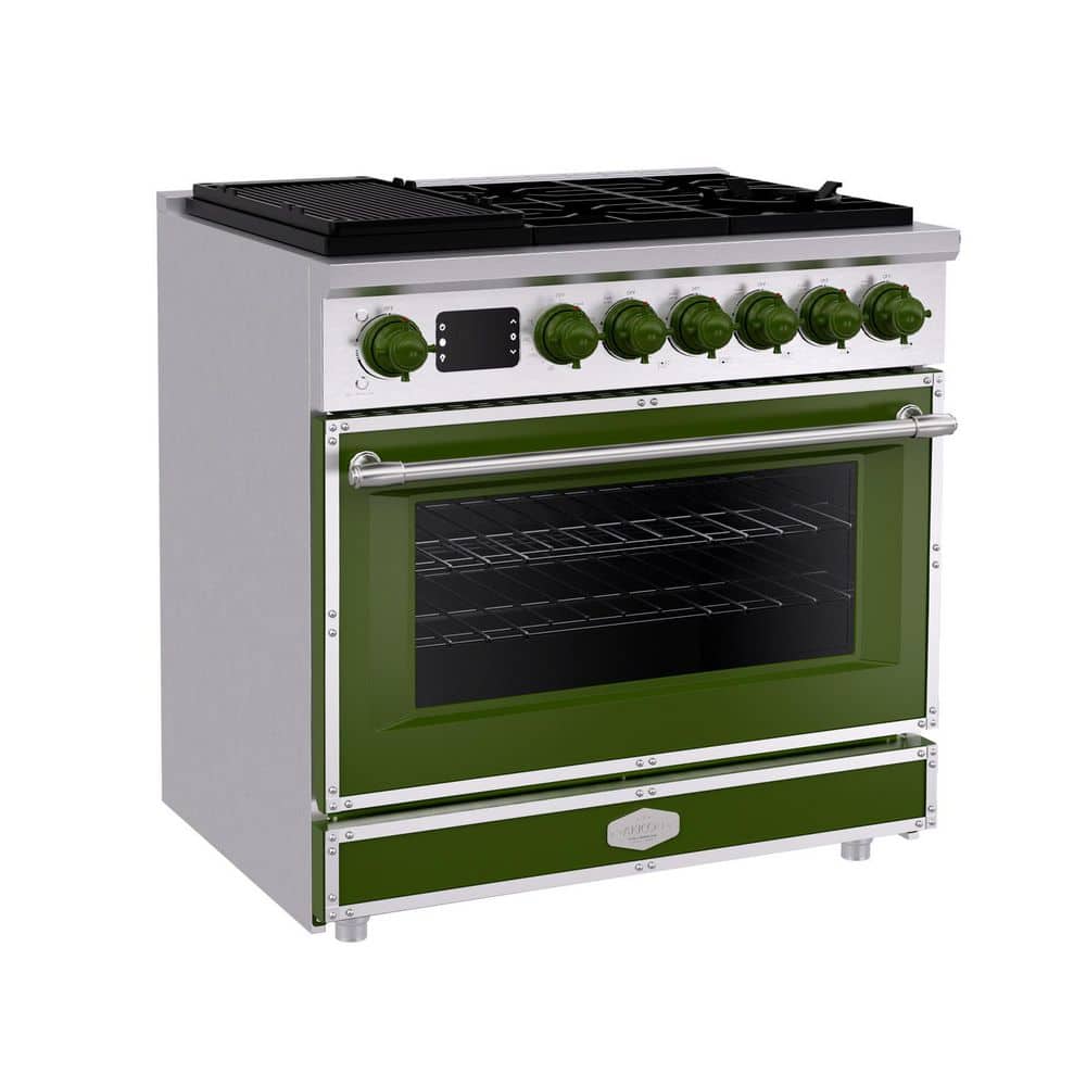 Akicon 36 in. Freestanding Gas Range with 6 Burners and 5.2 cu. ft ...