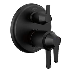 Galeon 2-Handle Wall Mount Diverter Valve Trim Kit with 3-Setting Integrated in Matte Black (Valve not Included)