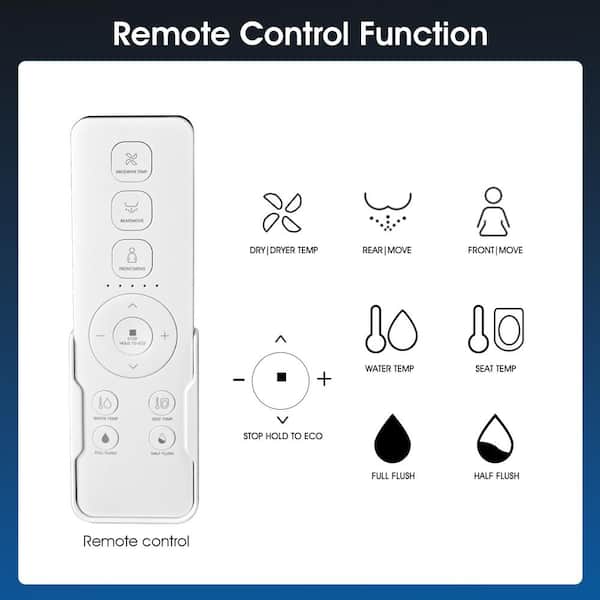 YASINU Tankless Elongated Electric Smart Toilet with Adjustable Bidet Seat, Auto 1.1/1.6 GPF