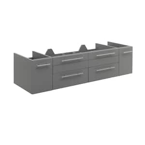 Lucera 60 in. W Wall Hung Bath Vanity Cabinet Only in Gray
