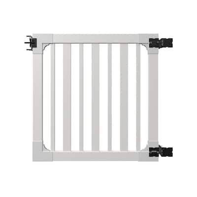 4 ft. x 4 ft. Sturbridge Vinyl Yard and Pool Fence Gate with Stainless Steel Hardware
