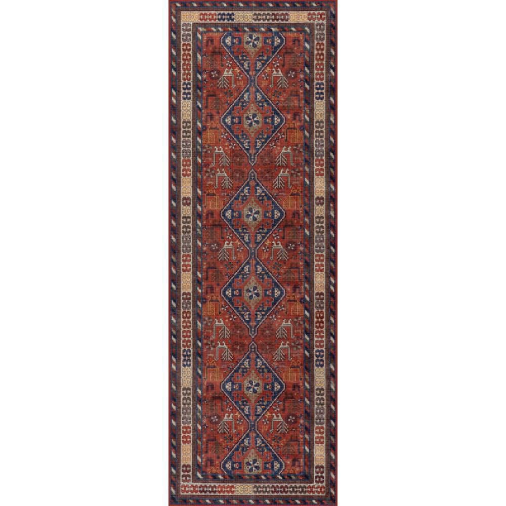 nuLOOM Davina Classic Spill Proof Washable Brick 2.6 ft. x 10 ft ...