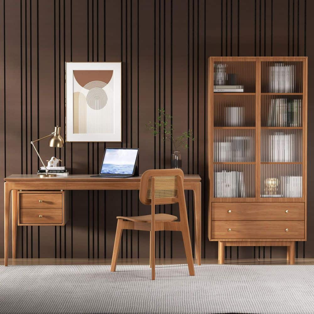 Mlfortlife Walnut Brown 0.7 in. x 1.97 ft. x 1.97 ft. Staggered