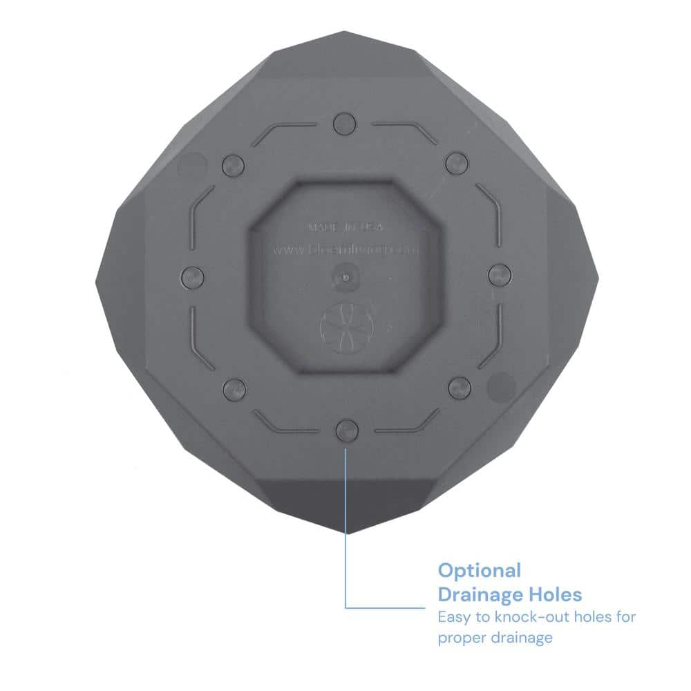 Bloem 8" Charcoal Geometric Resin Hexagon Planter