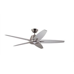 Euclid 56 in. Indoor Brushed Steel Ceiling Fan with Wall Control