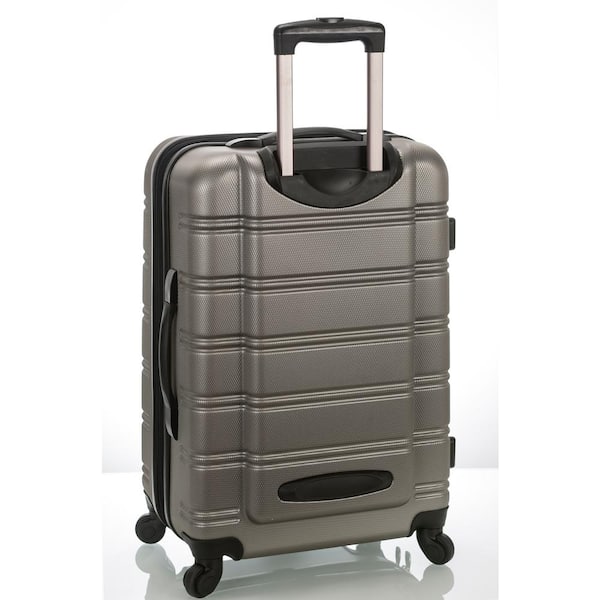 Rockland F185 Luggage Metallic Upright Set 3-Piece Carbon Medium