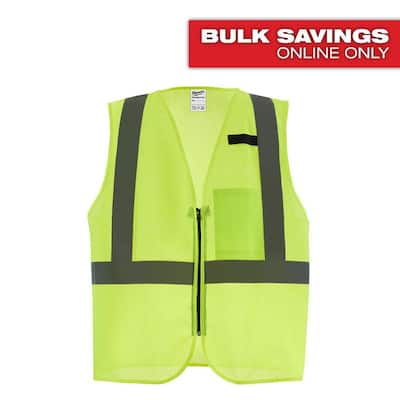 Milwaukee Small/Medium Yellow Class 2 High Visibility Mesh Safety Vest with 1 Pocket 48-73-2241