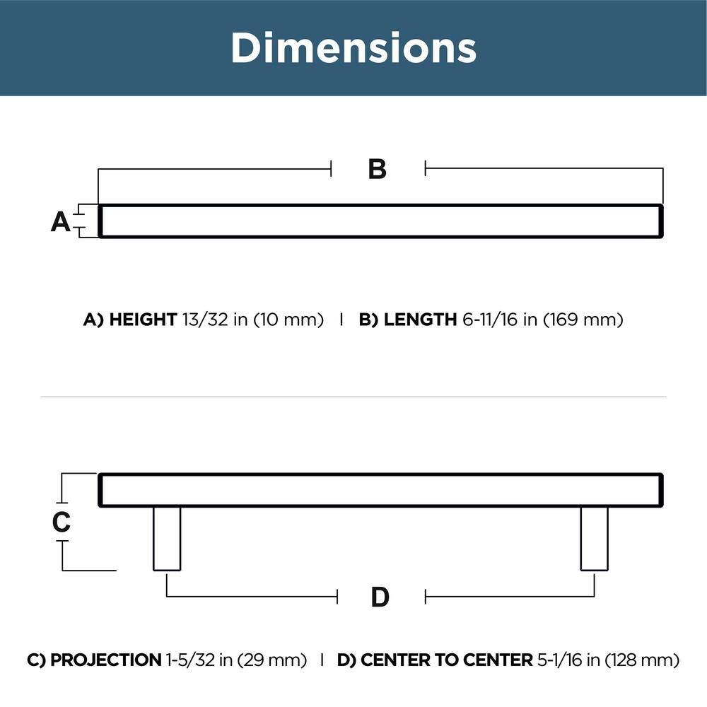 Stainless Steel Modern Rectangular Bar Cabinet Pulls