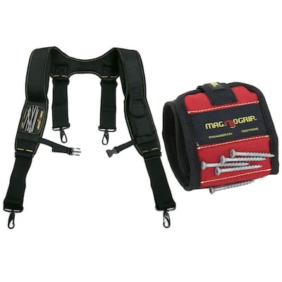 Magnetic Work Suspenders and Magnetic Wristband Set