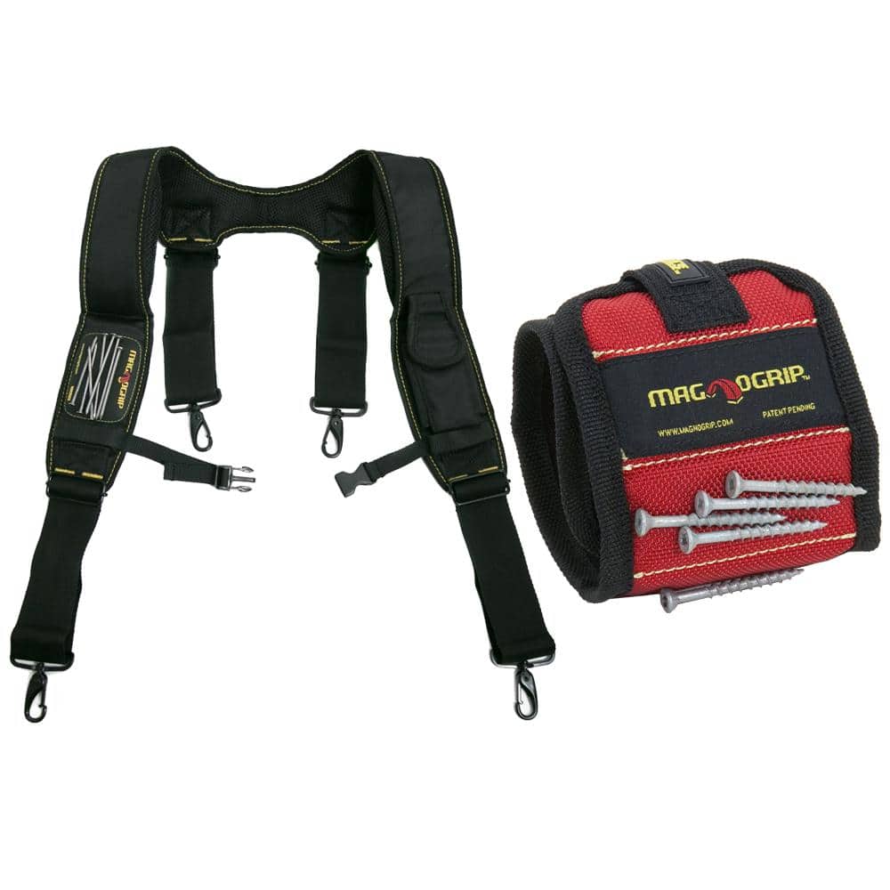 MagnoGrip Magnetic Work Suspenders and Magnetic Wristband Set 002-016 The  Home Depot