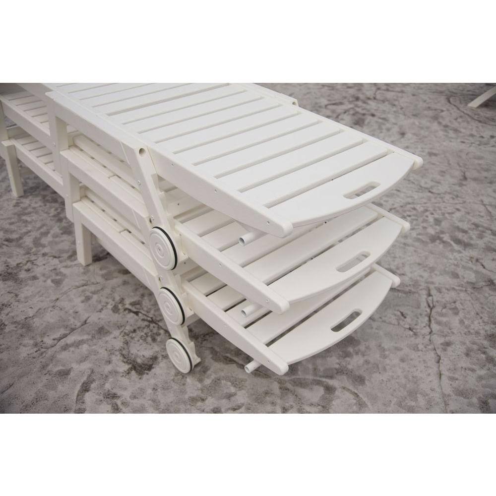 Nautical Slate Gray Armless Wheeled Beach Lounger