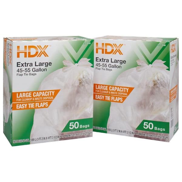 HDX 50 Gal. Clear Extra Large Trash Bags (100-Count) HDX50GC100